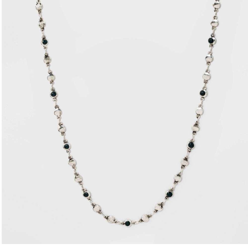 Universal Thread Silver and Black Multi-Row Necklace